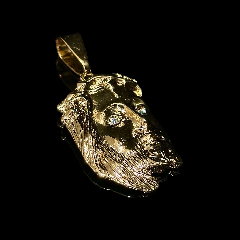 PINGENTE FACE DE CRISTO - BANHADO A OURO 18K - Imagem 2