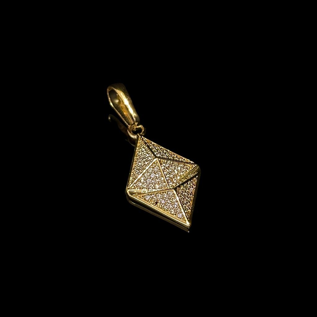 PINGENTE ETHEREUM - CRAVEJADO ZIRCONIA - BANHADO A OURO 18K - Imagem 2