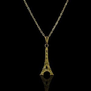 PINGENTE TORRE EIFEL - CRAVEJADA ZIRCONIA - BANHADO A OURO 18K