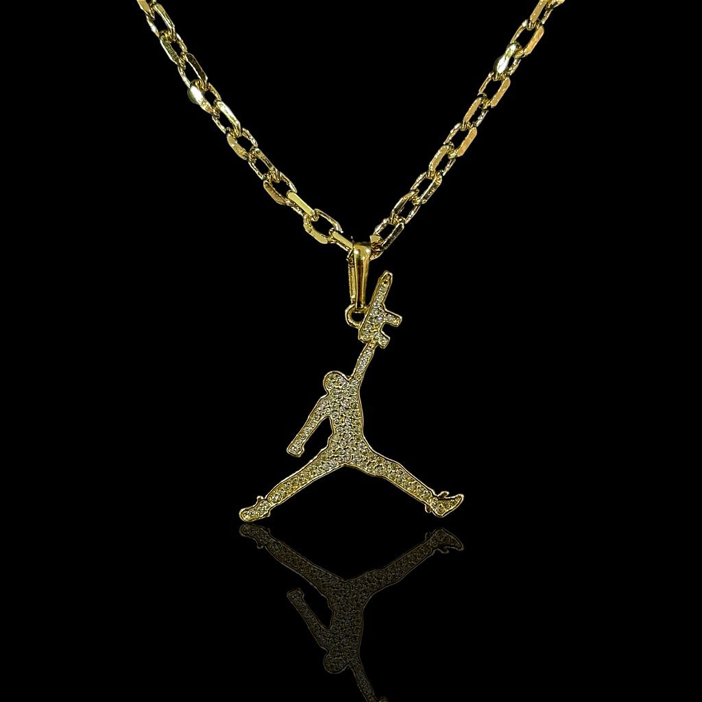 PINGENTE AIR JORDAN WAR - BANHADO A OURO 18K