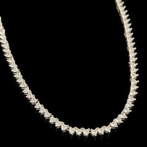 CORRENTE RIVIERA CORAÇÃO - 50CM - BANHADO A OURO 18K