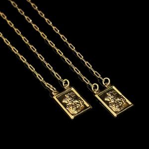 ESCAPULARIO - MEDALHA SÃO JORGE - 60CM - BANHADO A OURO 18K