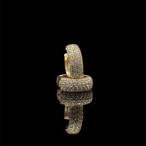 BRINCO ARGOLA CRAVEJADO 5MM - BANHADO A OURO 18K