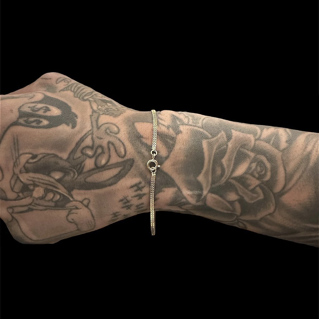 PULSEIRA VENEZIANA DUPLA 2MM - BANHADO A OURO 18K