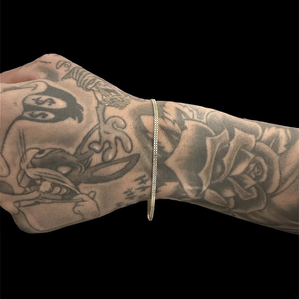 PULSEIRA VENEZIANA DUPLA 2MM - BANHADO A OURO 18K - Imagem 2