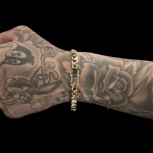 PULSEIRA CUBAN 7MM - BANHADO A OURO 18K