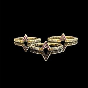 ANEL V RAINBOW - BANHADO A OURO 18K