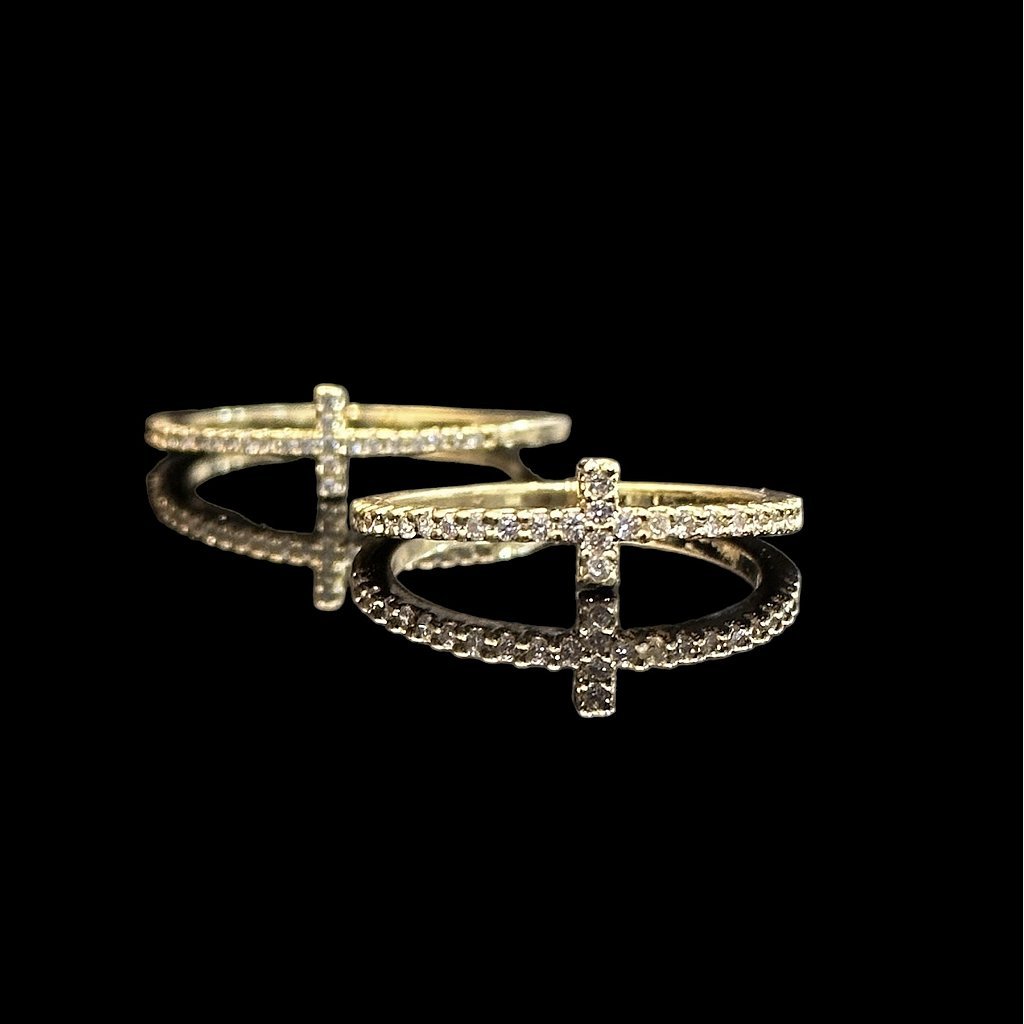 ANEL CRUCIFIXO - BANHADO A OURO 18K