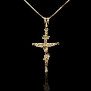 PINGENTE CRUCIFIXO 3D - BANHADO A OURO 18K