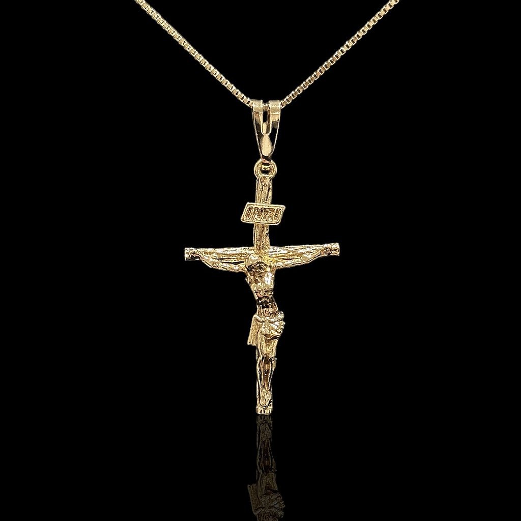 PINGENTE CRUCIFIXO 3D - BANHADO A OURO 18K