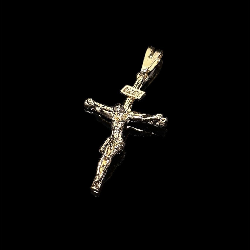 PINGENTE CRUCIFIXO 3D - BANHADO A OURO 18K - Imagem 2