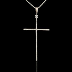PINGENTE CRUCIFIXO CRAVEJADO - BANHADO A OURO 18K