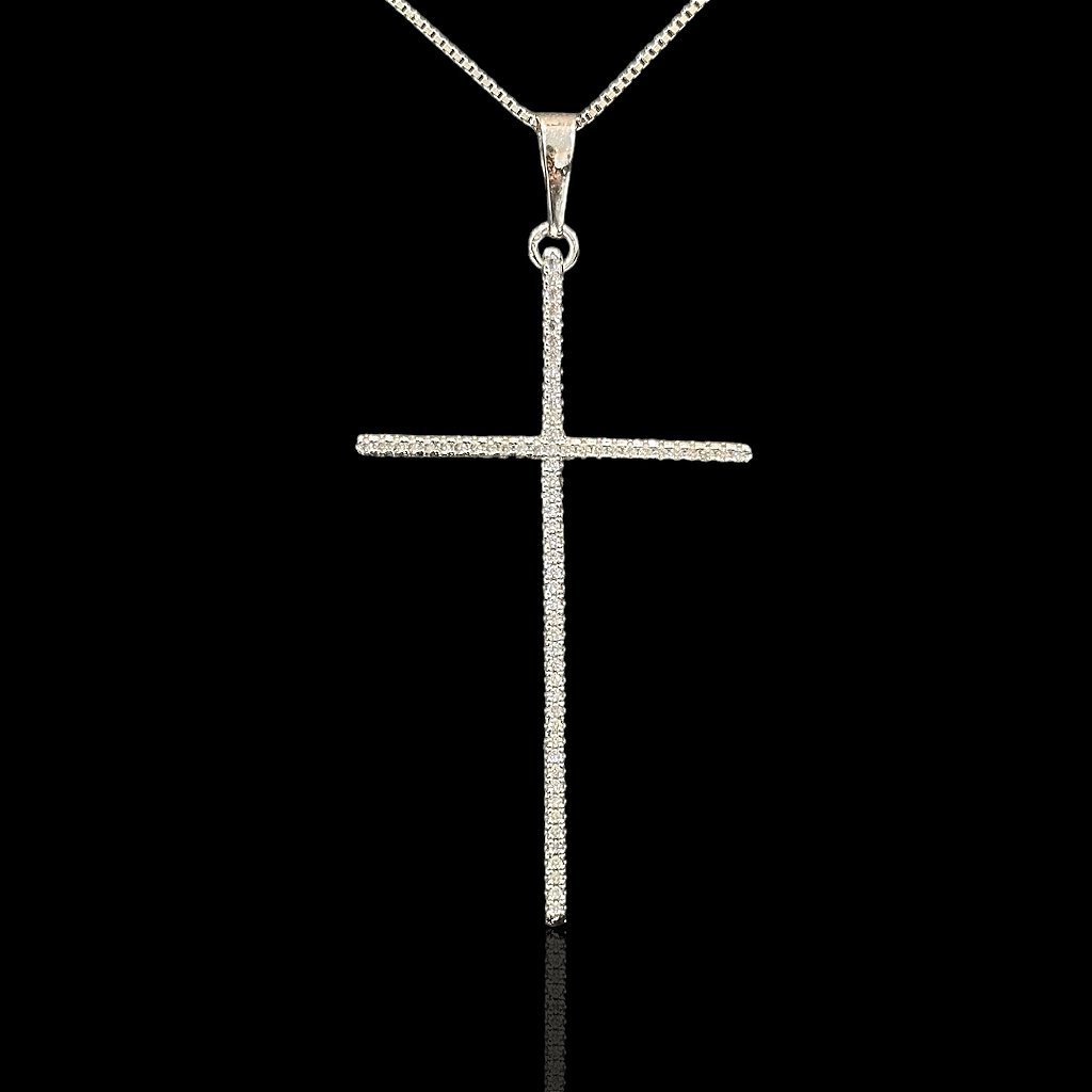 PINGENTE CRUCIFIXO CRAVEJADO - BANHADO A OURO 18K