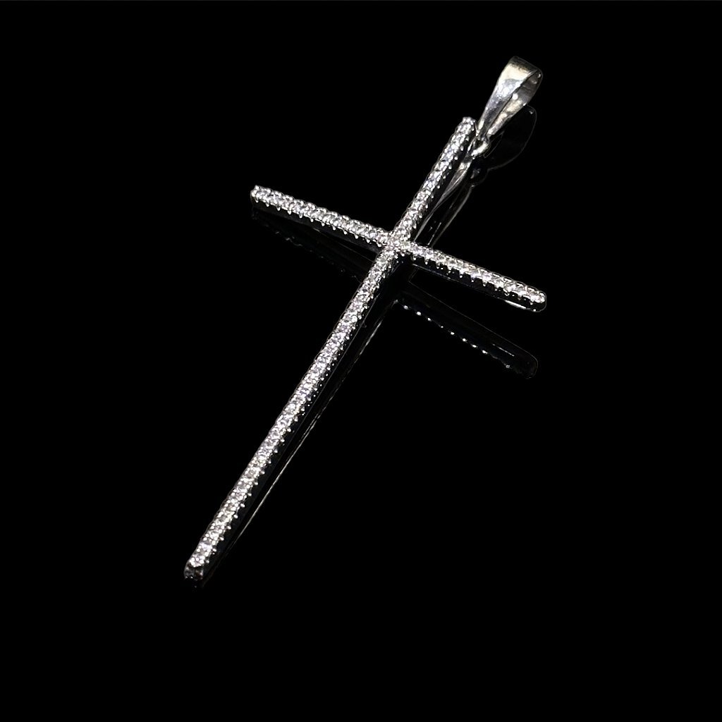 PINGENTE CRUCIFIXO CRAVEJADO - BANHADO A OURO 18K - Imagem 2
