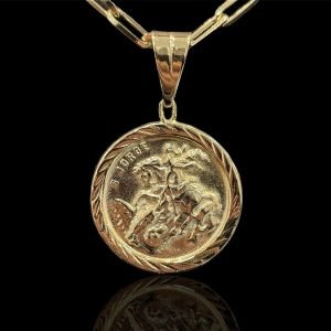 PINGENTE MEDALHA SÃO JORGE - BANHADO A OURO 18K
