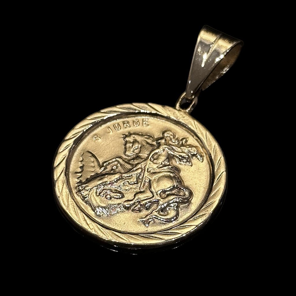 PINGENTE MEDALHA SÃO JORGE - BANHADO A OURO 18K - Imagem 2