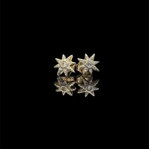 BRINCO STAR - CRAVEJADO - BANHADO A OURO 18K