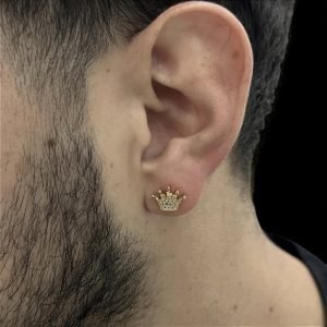 BRINCO CROWN - CRAVEJADO - BANHADO A OURO 18K