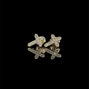 BRINCO CRUCIFIXO - CRAVEJADO - BANHADO A OURO 18K