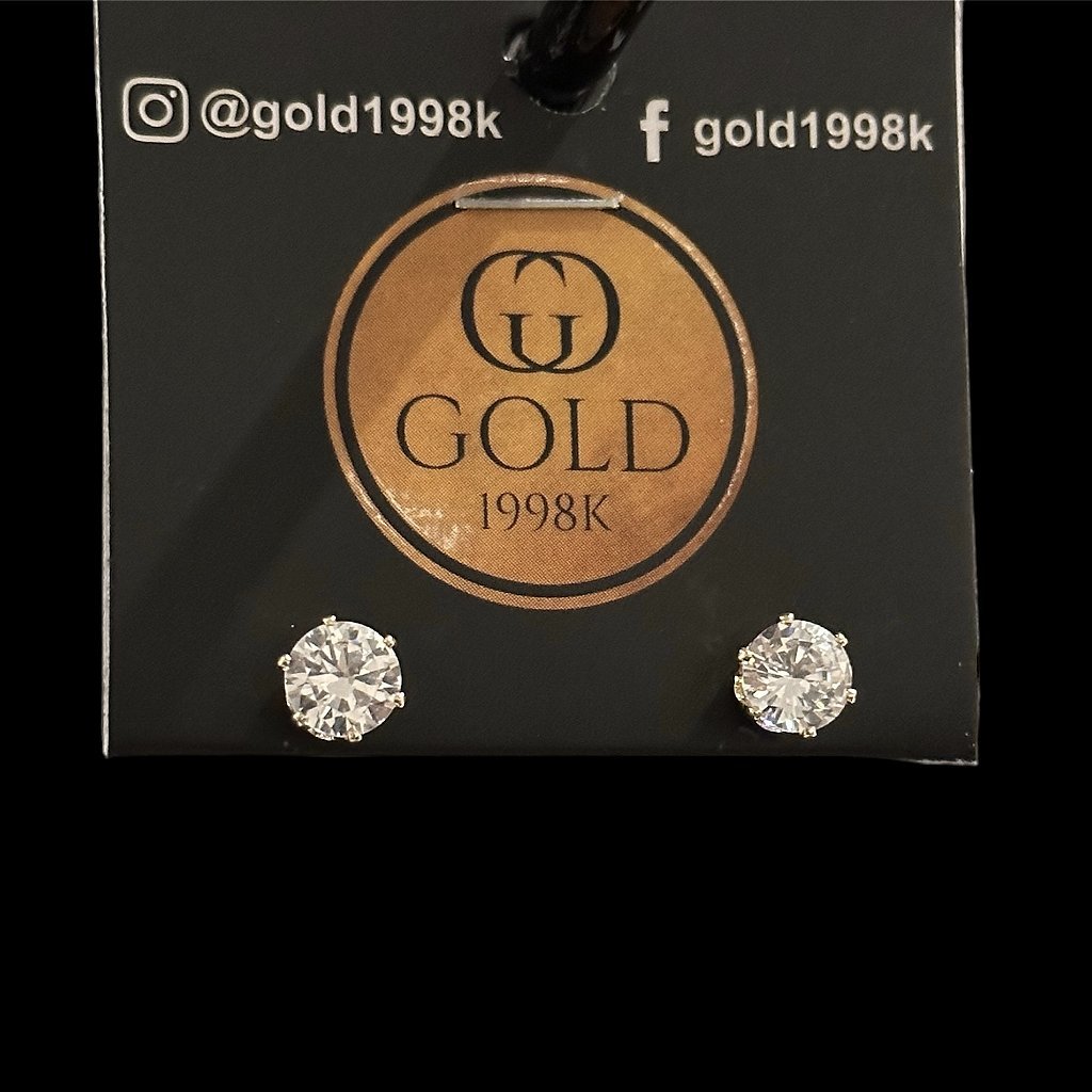 BRINCO DIAMOND 4MM - BANHADO A OURO 18K - Imagem 2
