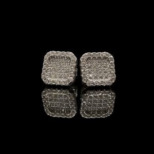 BRINCO SQUARE DIAMOND - BANHADO A OURO BRANCO