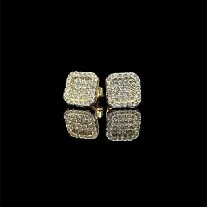 BRINCO SQUARE DIAMOND - BANHADO A OURO 18K