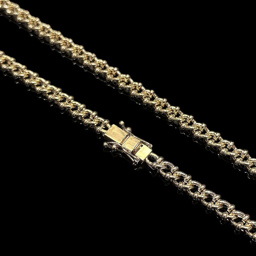 CORRENTE CUBAN DETALHADA - BANHADO A OURO 18K