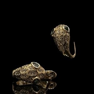 BRINCO SERPENTE - CRAVEJADO - BANHADO A OURO 18K