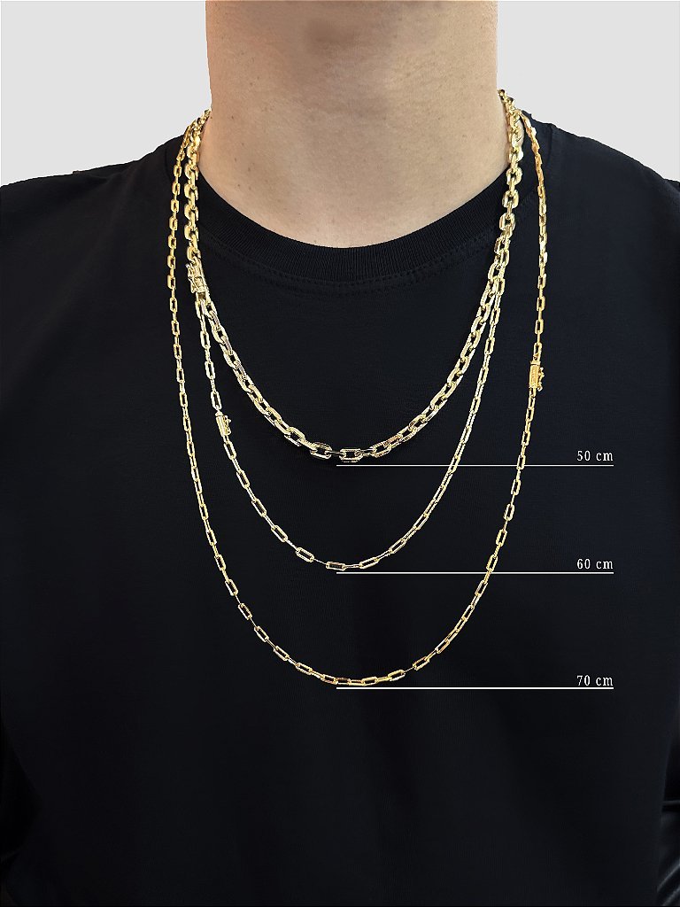 CORRENTE CARTIER CADEADO 1MM - BANHADA A OURO 18K - Imagem 2