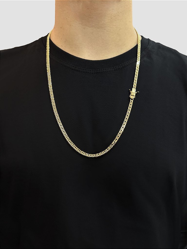 CORRENTE GRUMET DUPLIX 5MM - BANHADO A OURO 18K - Imagem 2