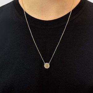 ESCAPULARIO - MEDALHA SÃO BENTO - 60CM - BANHADO A OURO 18K