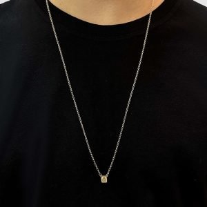 ESCAPULARIO - MEDALHA N.S.A/SAGRADO CORAÇAO -70CM- BANHADO A OURO 18K